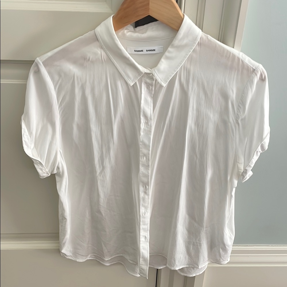 White Button-Up Women's Top